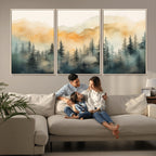 Abstract Forest Print | Mountain Wall Art | Autumn Landscape Canvas Print