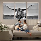 Texas Longhorn Cow Wall Art, Texas Longhorn Canvas, Cattle