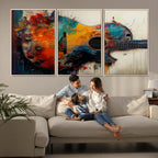 Abstract Guitar Wall Art Canvas | Vibrant Music-Inspired Art for Living Room or Studio