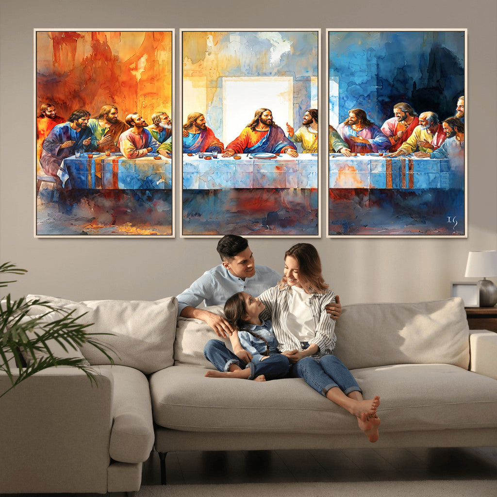 Abstract Watercolor The Last Supper Wall Art
