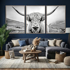 Scottish Cow Wall Art Canvas Print