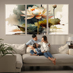 Lotus Flower Watercolor Canvas Print | A Symbol of Serenity and Growth in Soft Watercolors