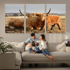 Highland Cow Canvas Wall Art Animal Print for Farm House Decor