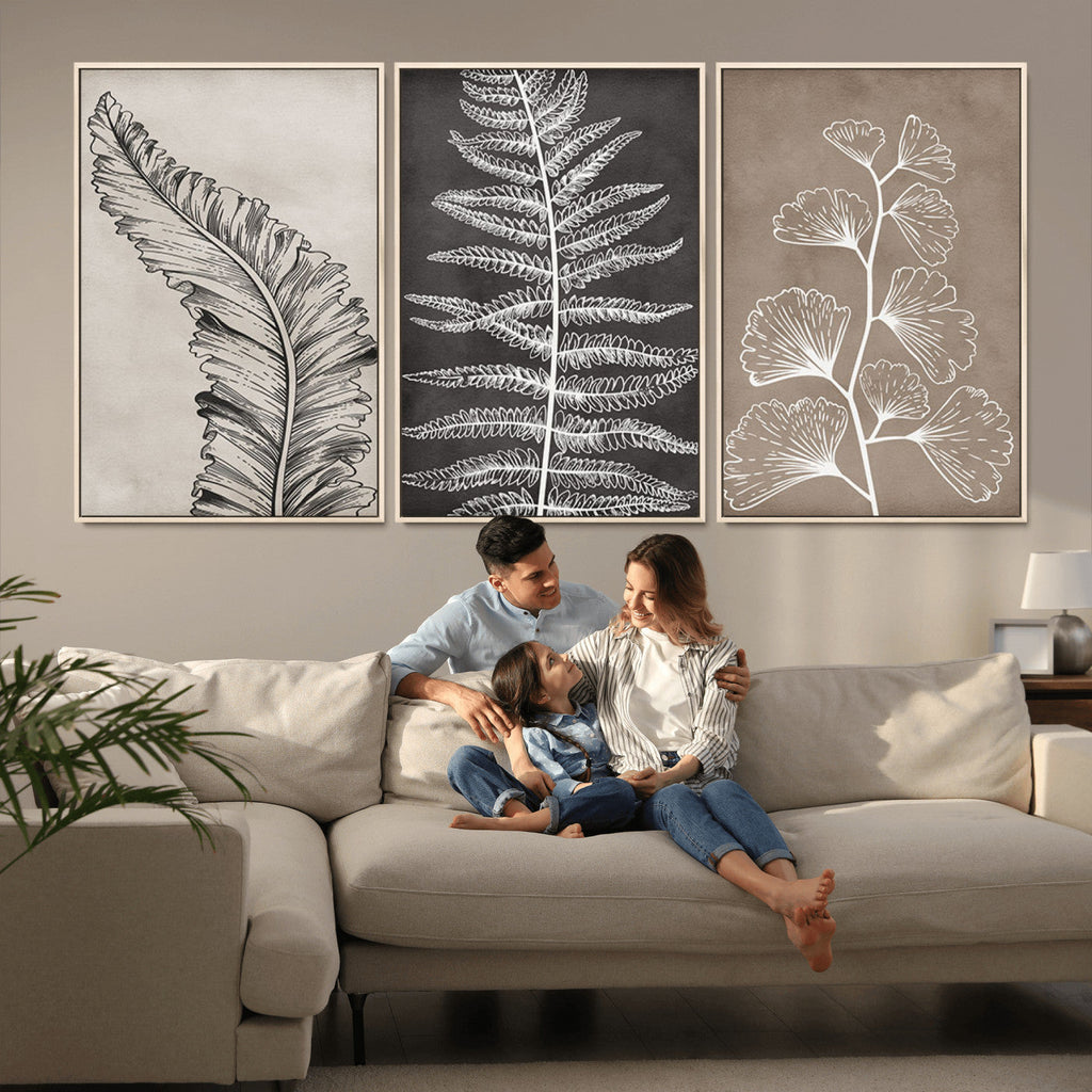 Minimalist Botanical Wall Art Canvas Print, Framed and Ready to Hang