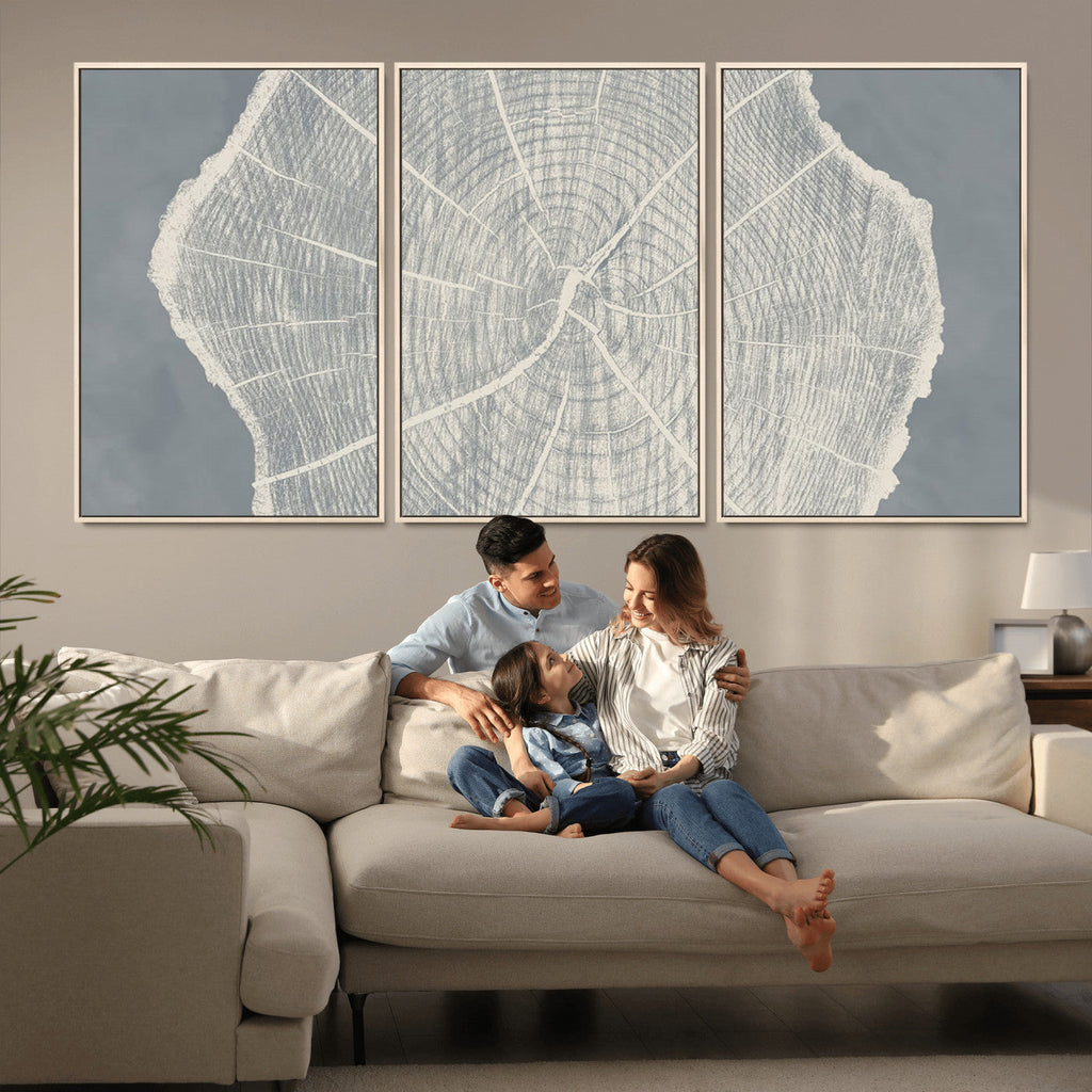 Abstract Tree Ring Wall Art Canvas Print, Framed and Ready to Hang