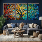 Yggdrasil Tree of Life Wall Art Print | Mosaic Style Canvas Wall Art