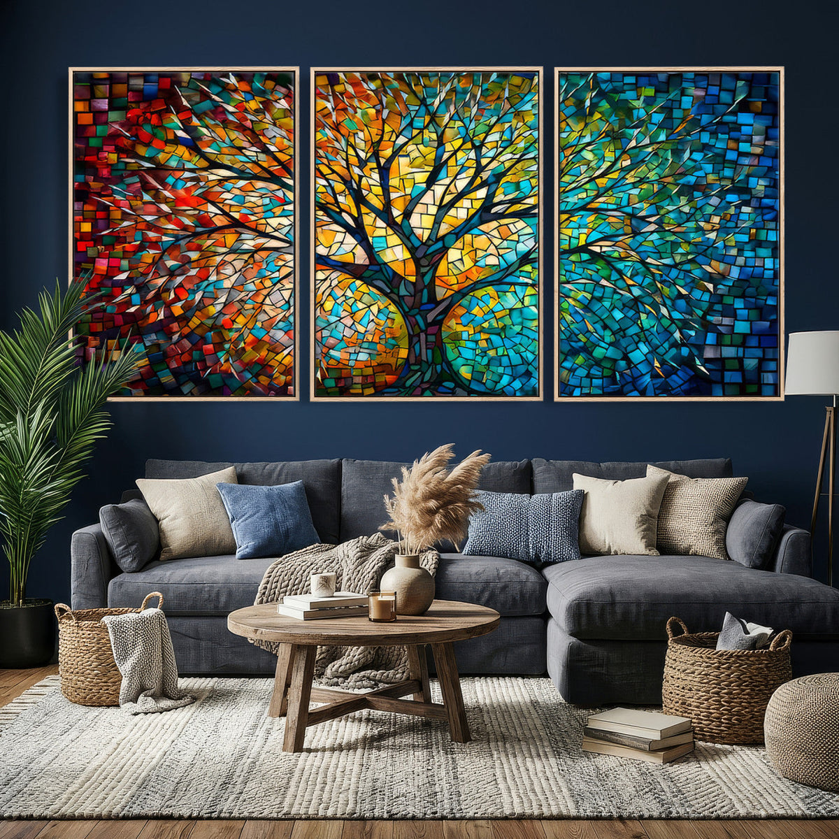 Yggdrasil Tree of Life Wall Art Print | Mosaic Style Canvas Wall Art