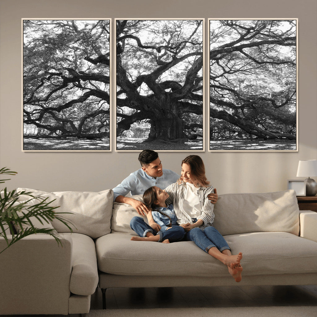 Ancient Oak Wall Art Canvas Print | Gnarled Tree with Twisted Branches