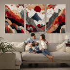 Abstract Mountain Wall Art Canvas Print | Vibrant Stylized Landscape