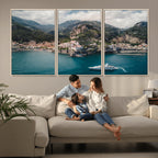 Amalfi Coast Wall Art | Framed Italian Seaside Canvas