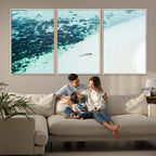 Minimal Beach Wall Art | Framed Ocean Swimming Canvas
