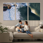 Ocean Wave Wall Art | Aerial Coastal View Canvas Artwork