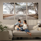 Cypress Tunnel Wall Art | Framed Misty Road Canvas Artwork