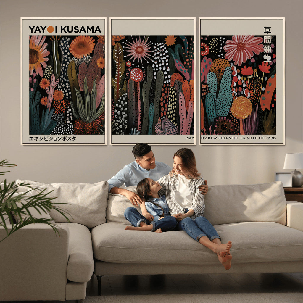 Modern Japanese Wall Art Canvas Print, Framed Abstract Mount Fuji Zen Landscape