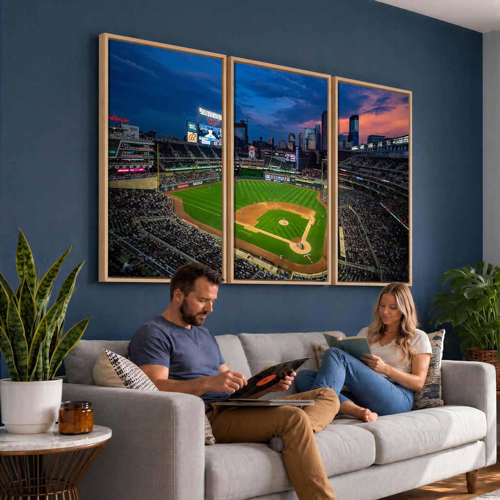 Target Field Wall Art Canvas Print, Baseball Stadium Scene
