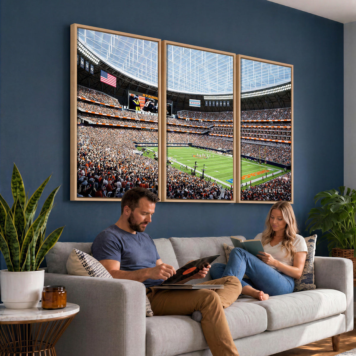 Chicago Bears Soldiers Field Wall Art Canvas Print, Framed and Ready to Hang