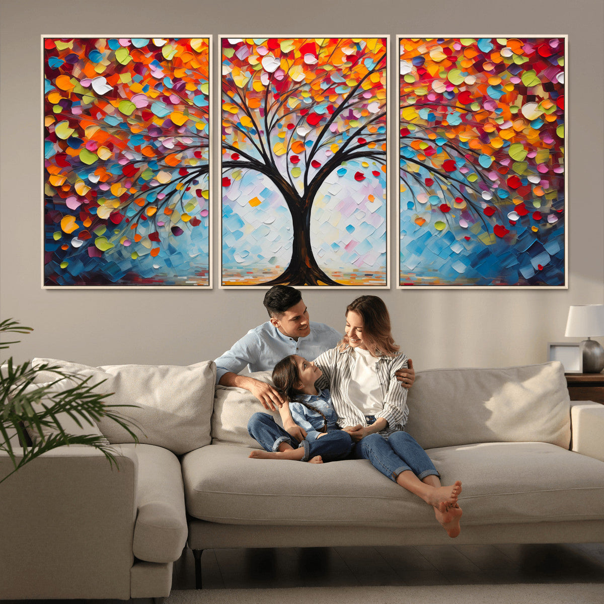 Vibrant Tree of Life Canvas Wall Art | Colorful Abstract Nature