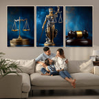 Justice Scales Statue Wall Art, Lady Justice Canvas Print