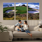California Pebble Beach Golf Links Wall Art Canvas Print, Iconic Monterey Coastal Golf Course
