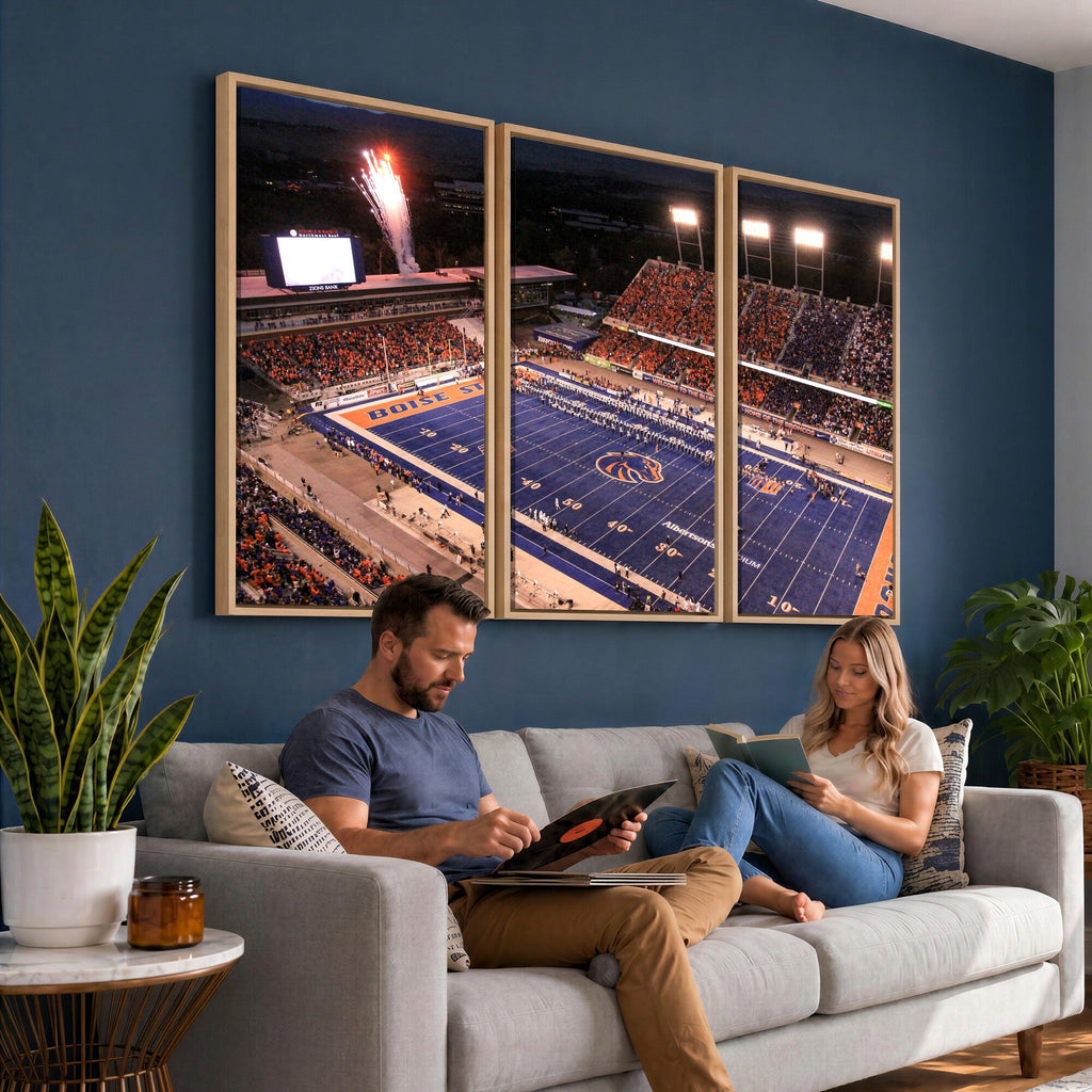 Boise State Broncos Albertsons Stadium Wall Art Canvas Print