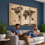 World Map Wall Art Canvas Print