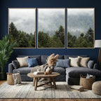 Misty Mountain Forest Wall Art Canvas Print