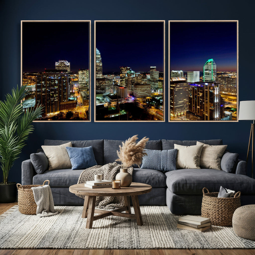 Atlanta Skyline Wall Art Canvas Print | Modern Cityscape