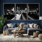 Atlanta Skyline Wall Art Canvas Print, Atlanta Downtown Night Cityscape