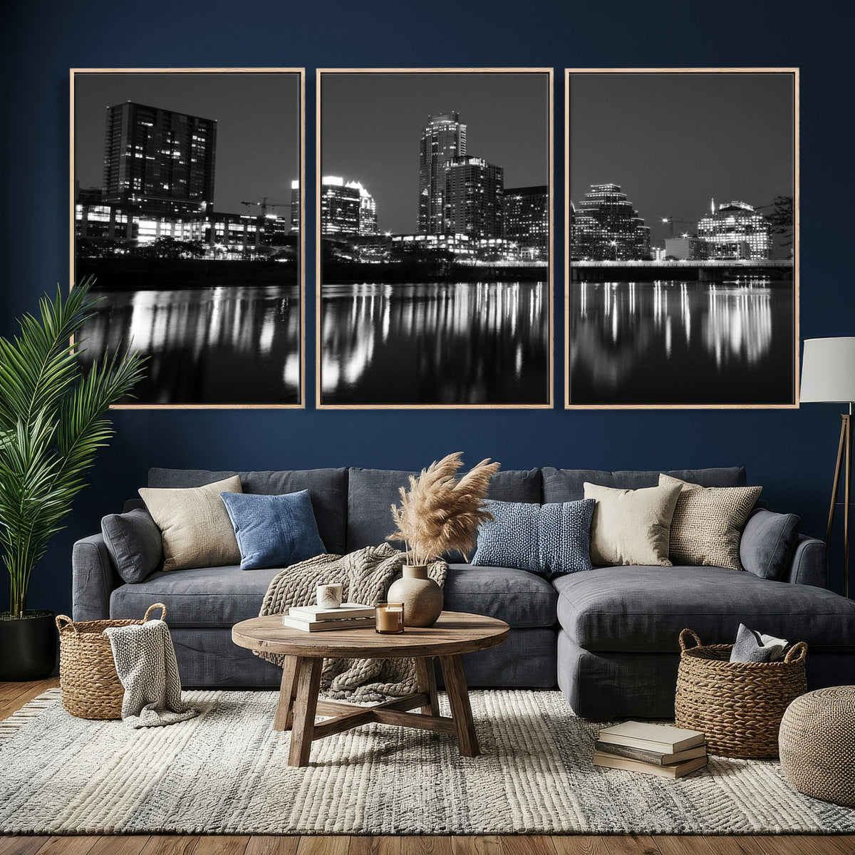 Austin Skyline Wall Art Canvas Print, Austin Downtown Night Cityscape