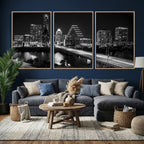 Austin Skyline Wall Art Canvas Print, Austin Downtown Night Cityscape