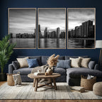 Chicago Wall Art Canvas Print, Chicago City Downtown Night Cityscape
