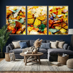 Butterfly Wall Art Canvas Print | Colorful Abstract Nature Artwork