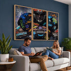 Graffiti American Football Player Street Art Wall Art Canvas Print