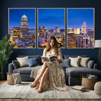Charlotte Skyline Canvas Wall Art Print | North Carolina Cityscape