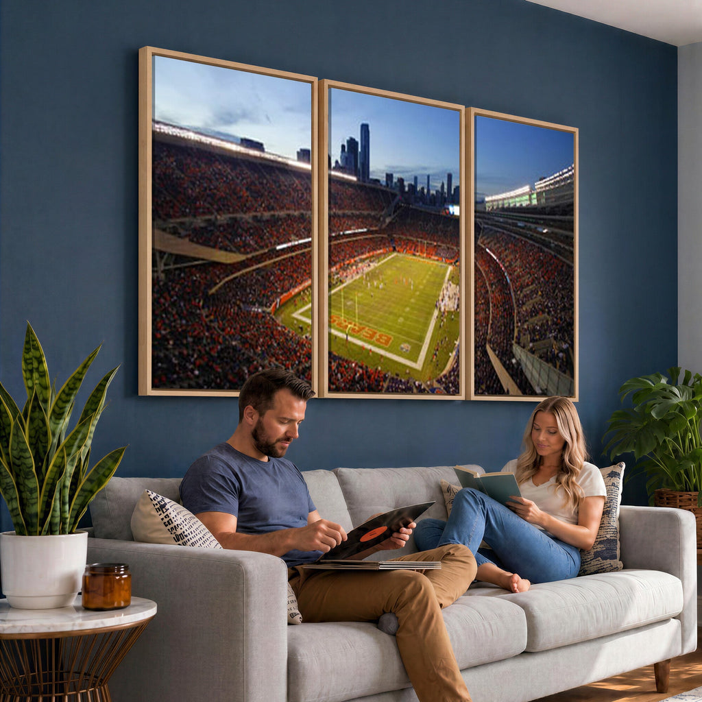 Chicago Bears Soldier Field Canvas Wall Art, NFL Stadium Panorama
