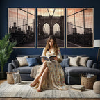 Brooklyn Bridge Canvas Wall Art, New York City Skyline Photography
