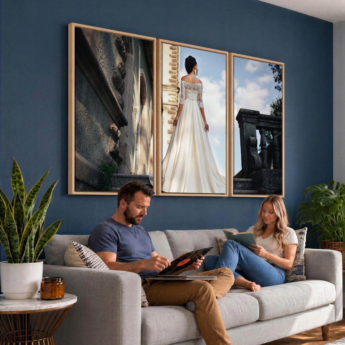 Custom 3 Panel Canvas Print, Personalized Photo Split Wall Art Set