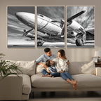 Vintage Airplane on Runway Canvas Print