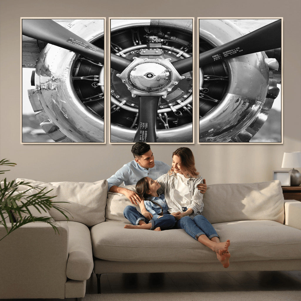 Vintage Airplane Wall Art Canvas Print