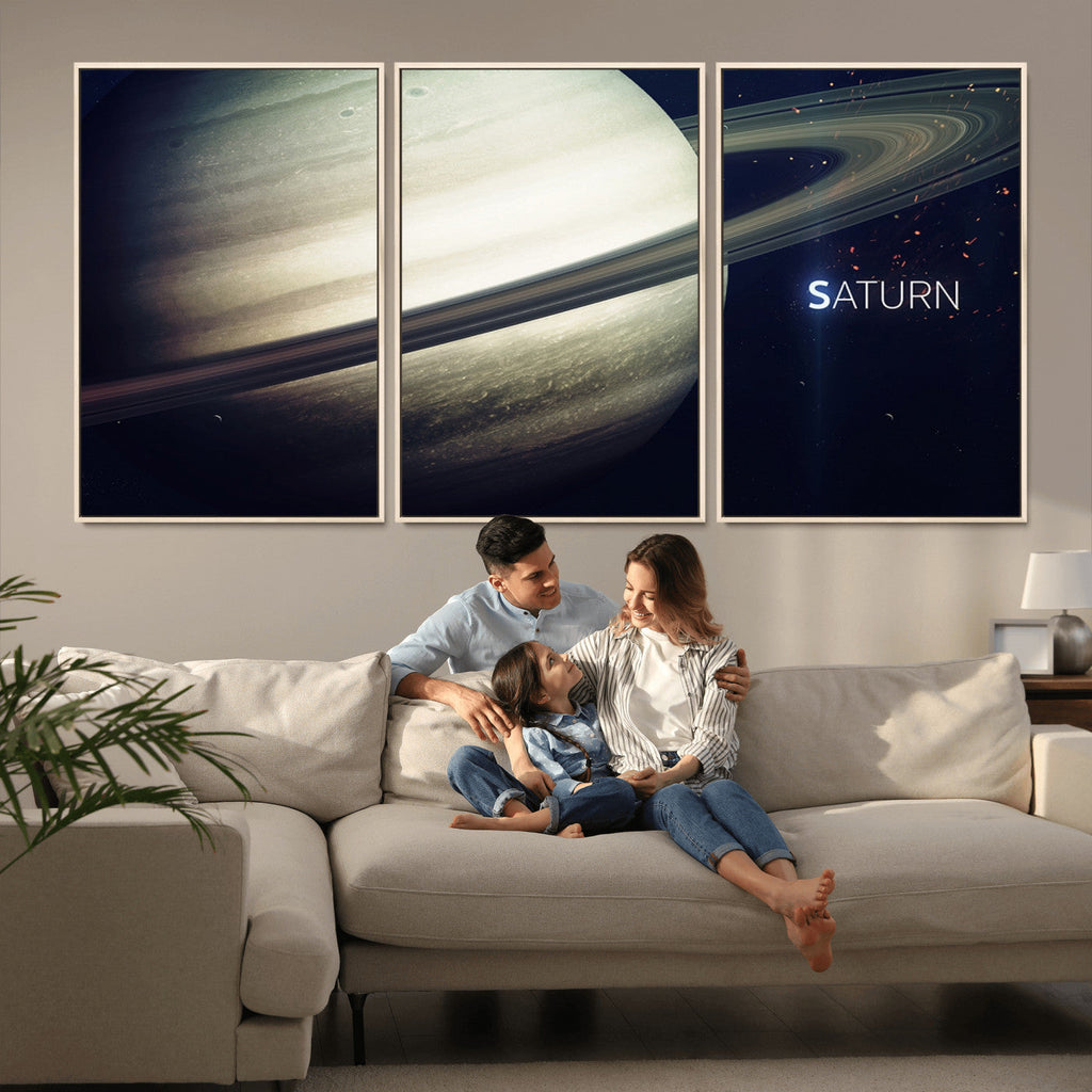 Framed Saturn Wall Art Canvas Print