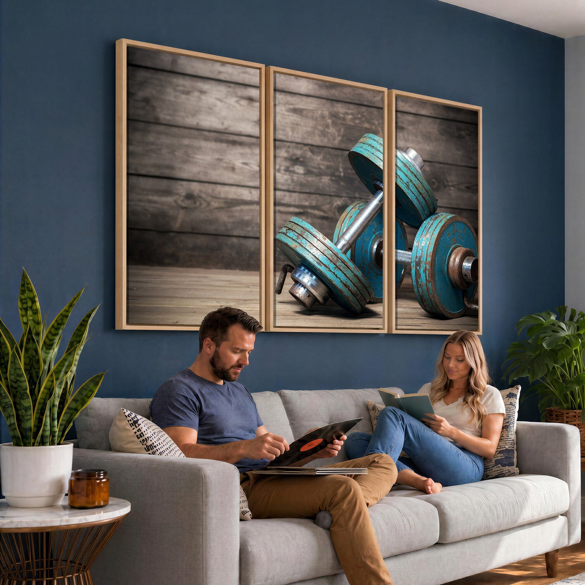 Dumbbell and Sport Wall Art Canvas Print