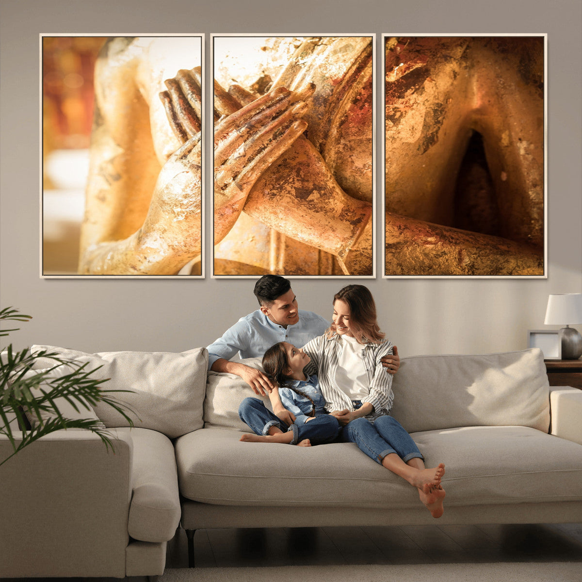 Buddha Statue Hands Wall Art Canvas Print