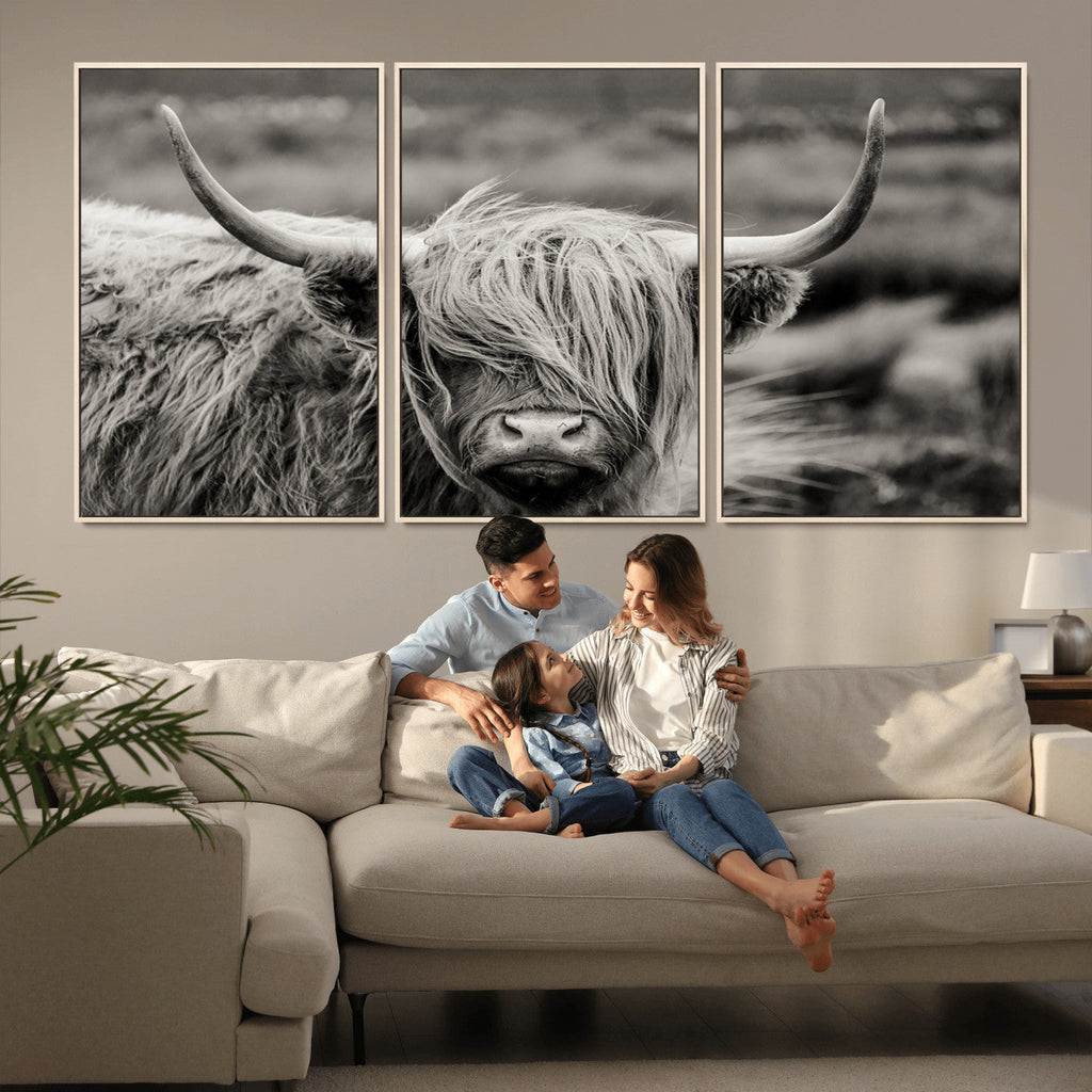 Cow Focus Canvas Wall Art Print