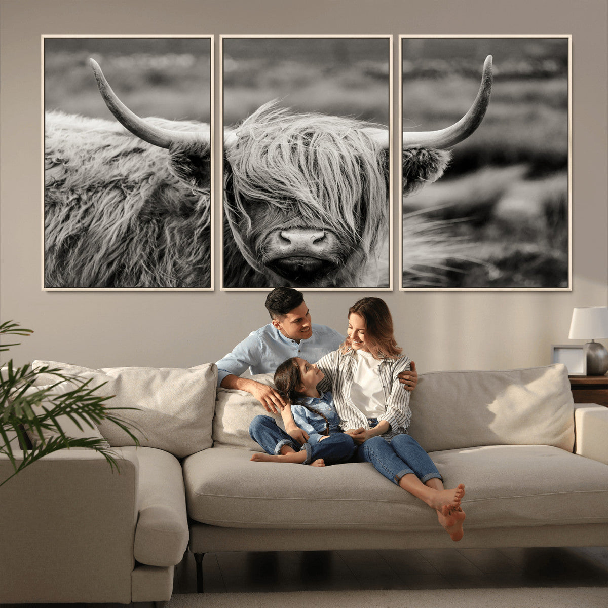 Cow Focus Canvas Wall Art Print
