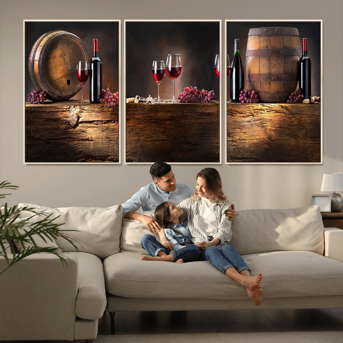 Wine and Barrels Wall Art Canvas Print
