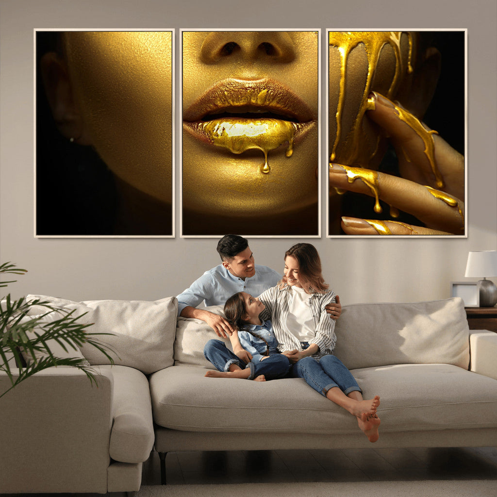 Gold and Women Wall Art Canvas Print