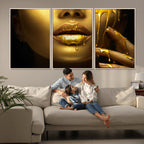Gold and Women Wall Art Canvas Print