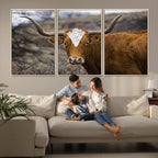 Framed Big Cow Animal Wall Art Canvas Print