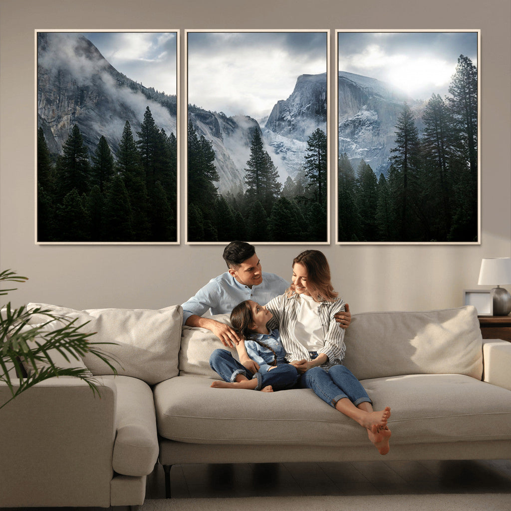 Wall Art Foggy Forest Landscape Canvas Print