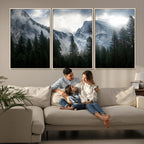 Wall Art Foggy Forest Landscape Canvas Print